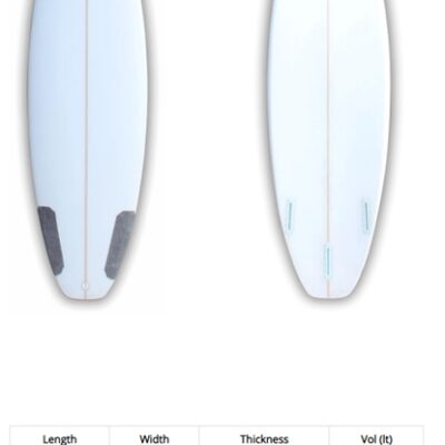 My personal favorite, a tad shorter, a tad wider performance board for anyone looking for easy paddling yet flying and turning on a dime in every day surf - wider squash tail.
