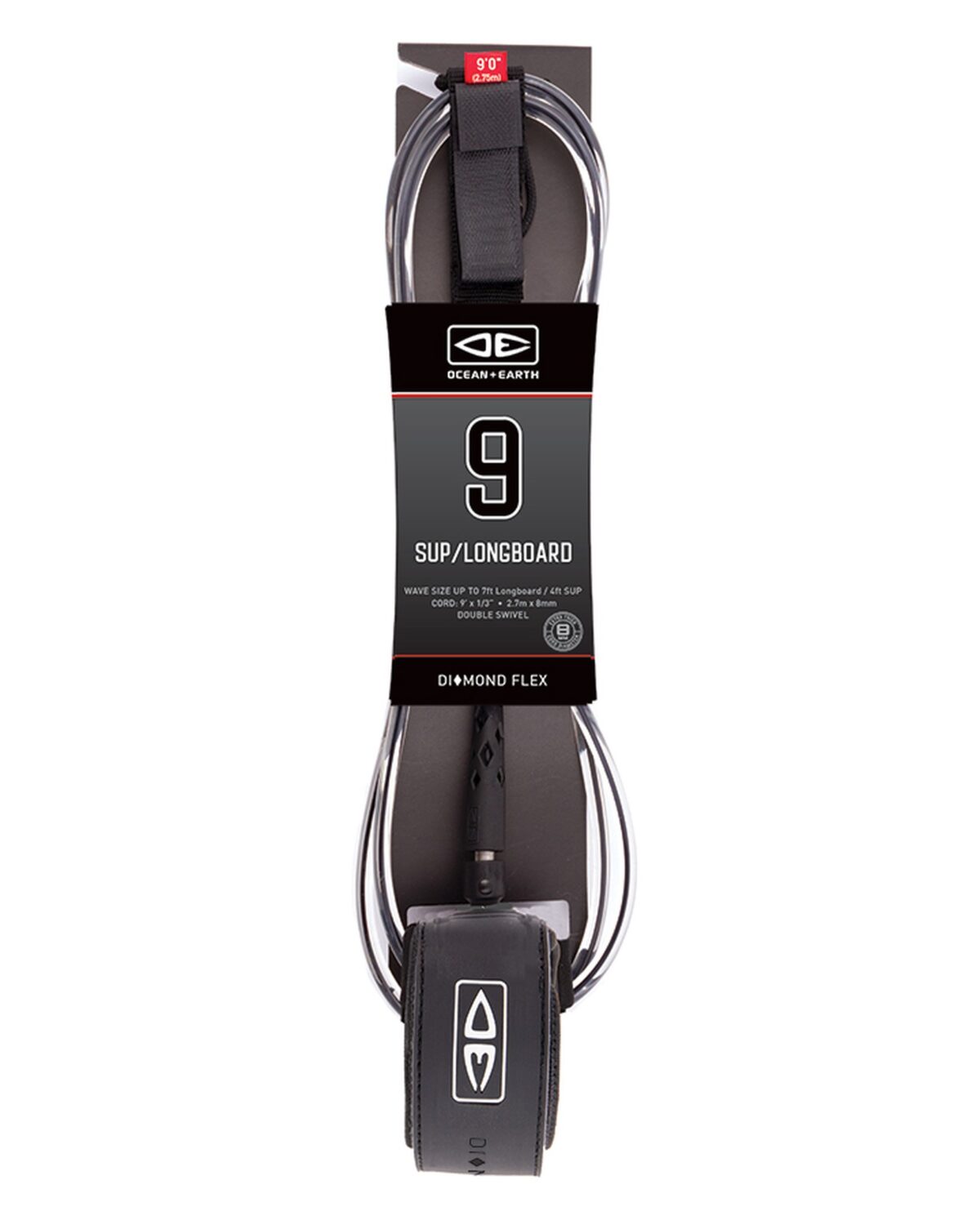 LEASH REGULAR SUP LONGBOARD MOULDED 9FT DIAMOND Leash Regular SUP/ Longboard - Image 1