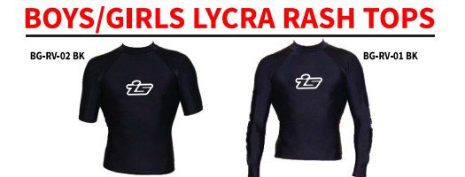 rash vest boys girls blk SHORT/S LYCRA RASH TOP - Image 1