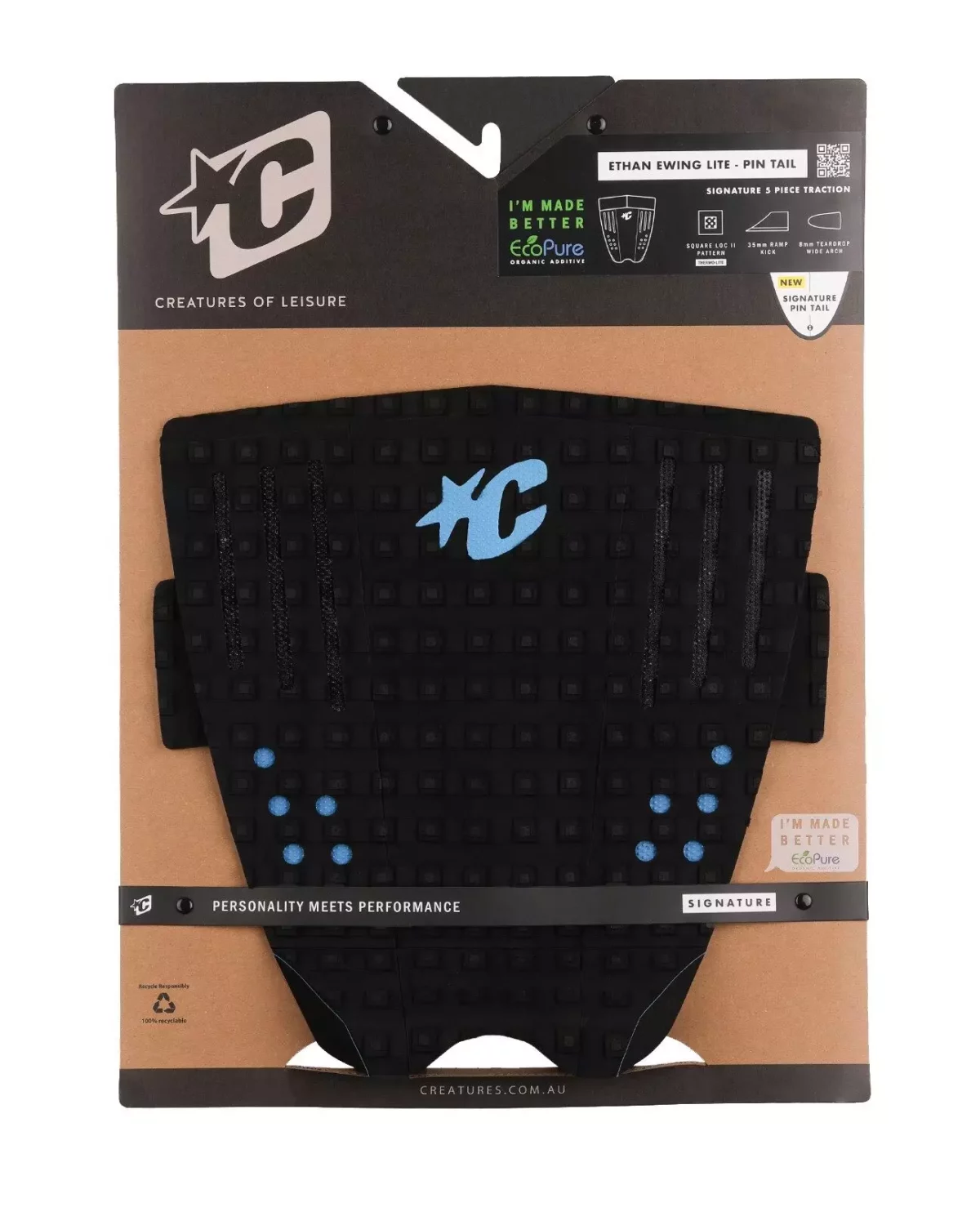 ETHAN EWING LITE PIN TAIL ECOPURE : BLACK CYAN